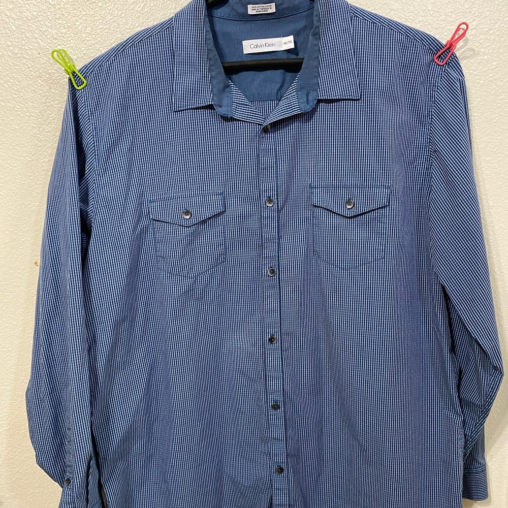 Calvin Klein Mens XXL Long Sleeve Casual Button Shirt